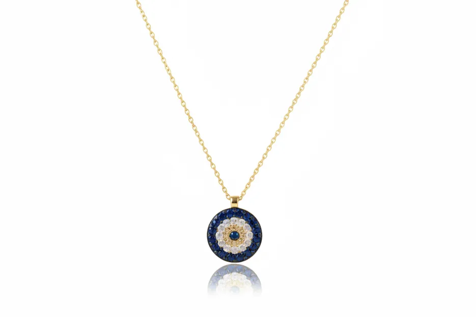 Delicate Minimalist Round Evil Eye Necklace