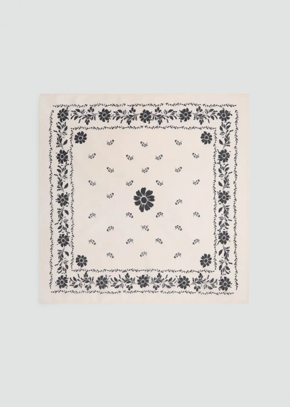 Casual Style Floral-Print Cotton Scarf