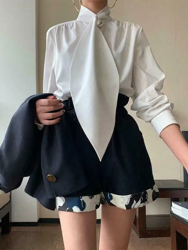 Women's High-Neck Relaxed Blouse