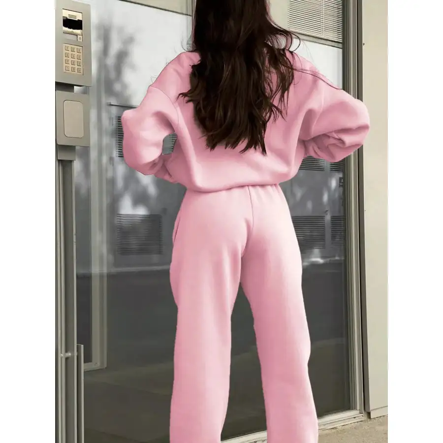 Half Zip Sweatshirt and Pants Set