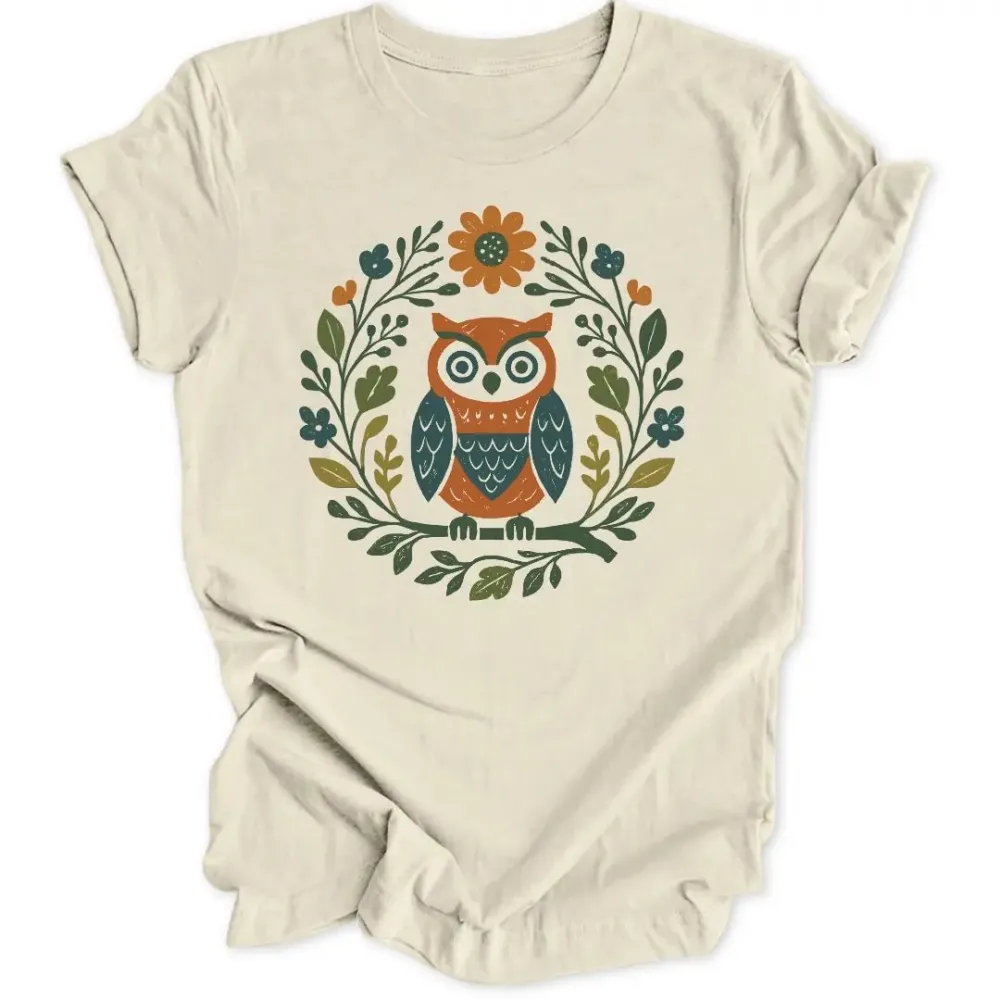 Owl wreath unisex T-shirt