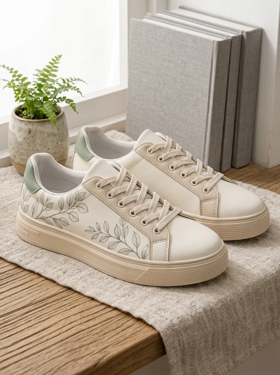 Women's Daily Botanical Nature Lover Leaf Skate Shoes
