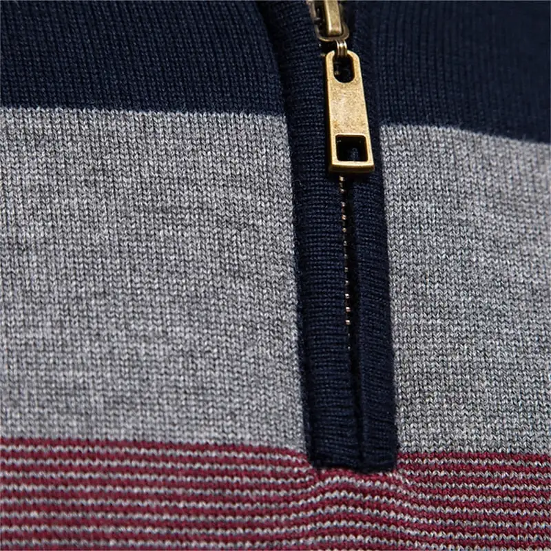 Knit Zip Front Slim Fit Sweater