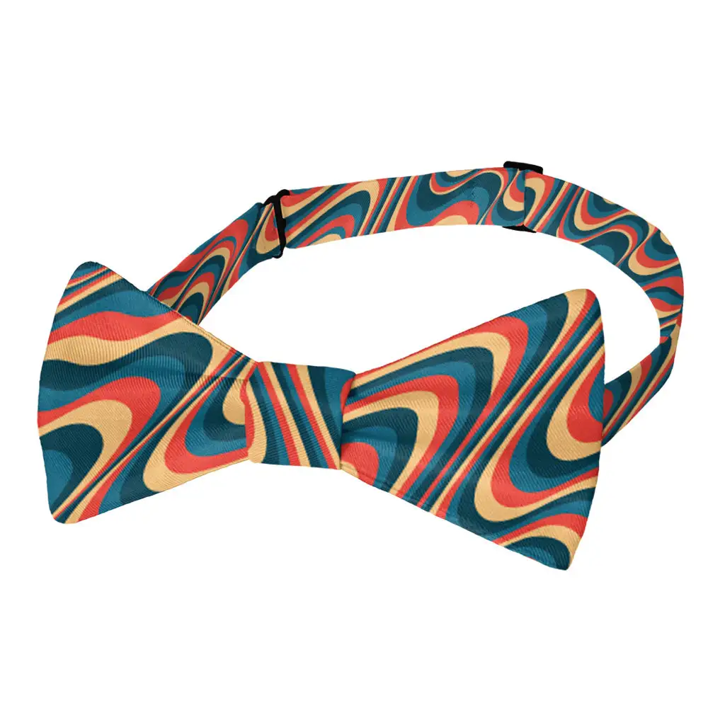 Retro Ripple Pattern Bow Tie