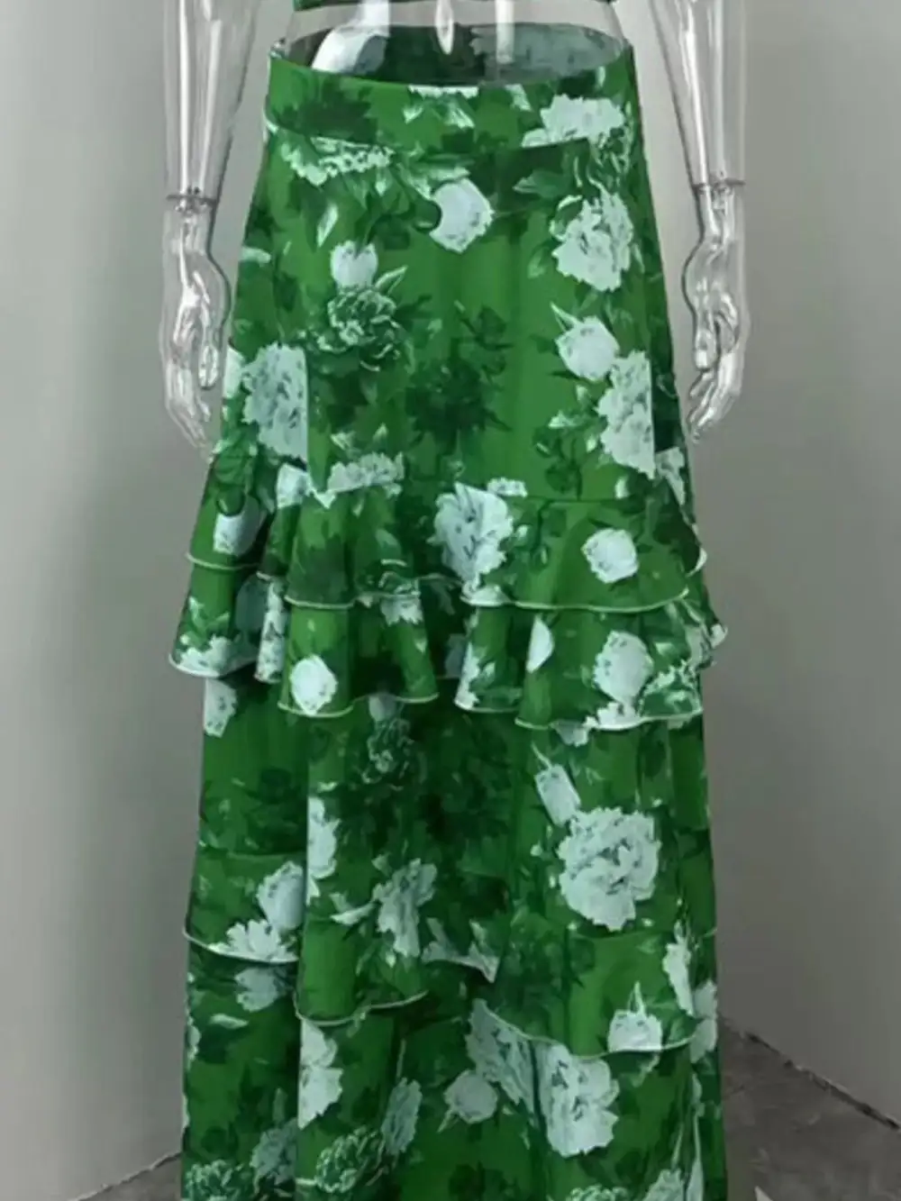 Floral Print Ruffle Cami and Skirt Set