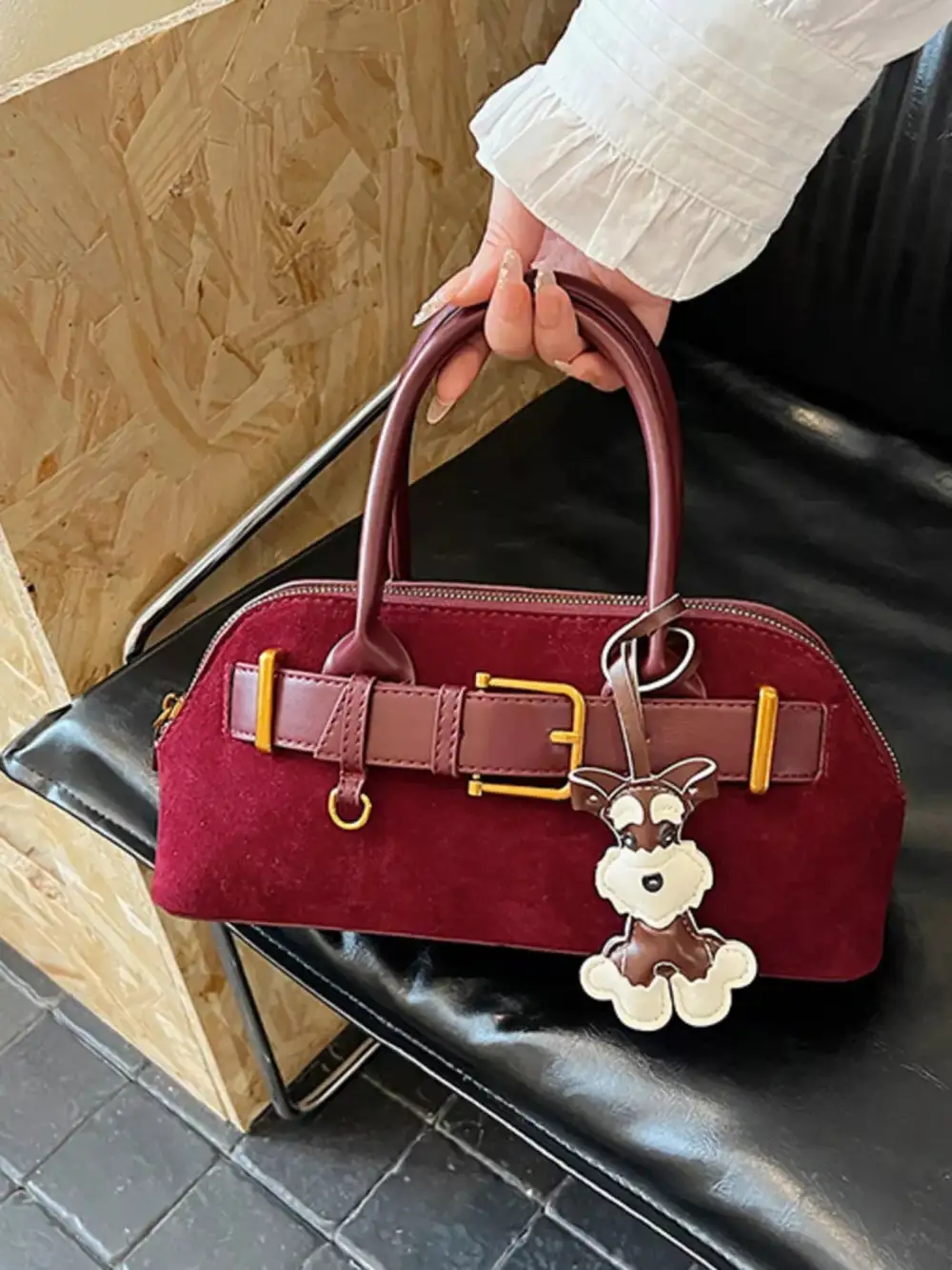 Women's Buckle Decor Crossbody Bag