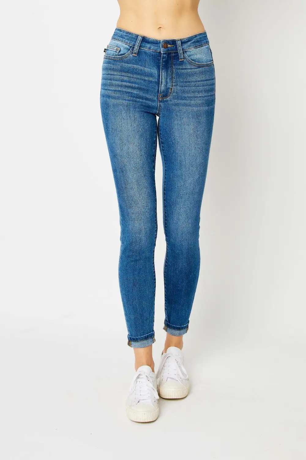 Low Rise Cuffed Hem Skinny Jeans
