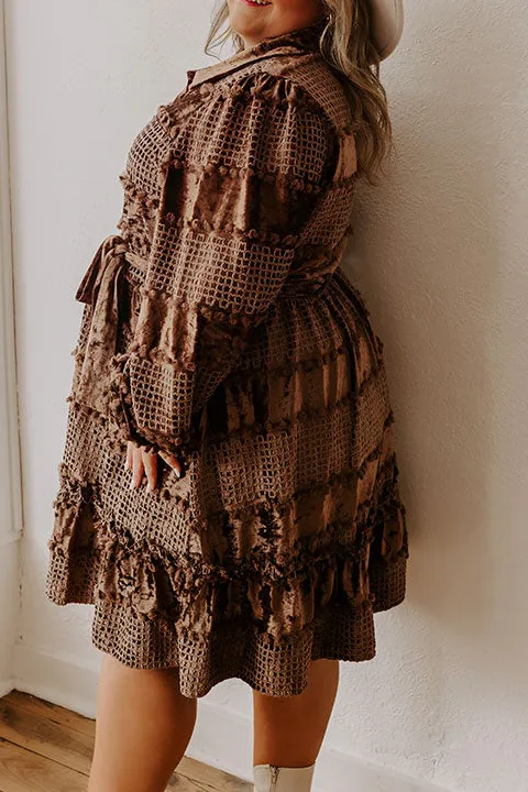 Button-Front Collared Long Sleeve Relaxed Mini Dress
