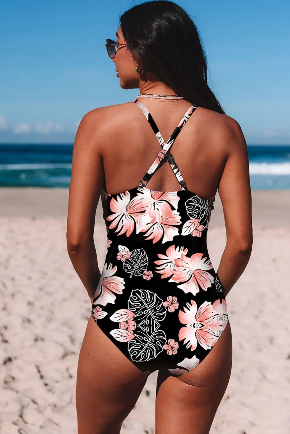 Mesh Accent Floral One-piece Swimwear