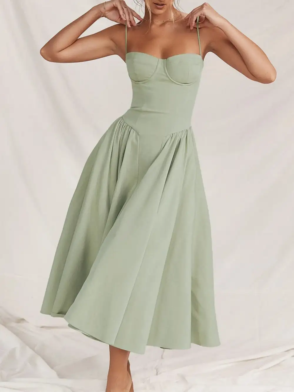 Ruched Sweetheart Neck Cami Dress