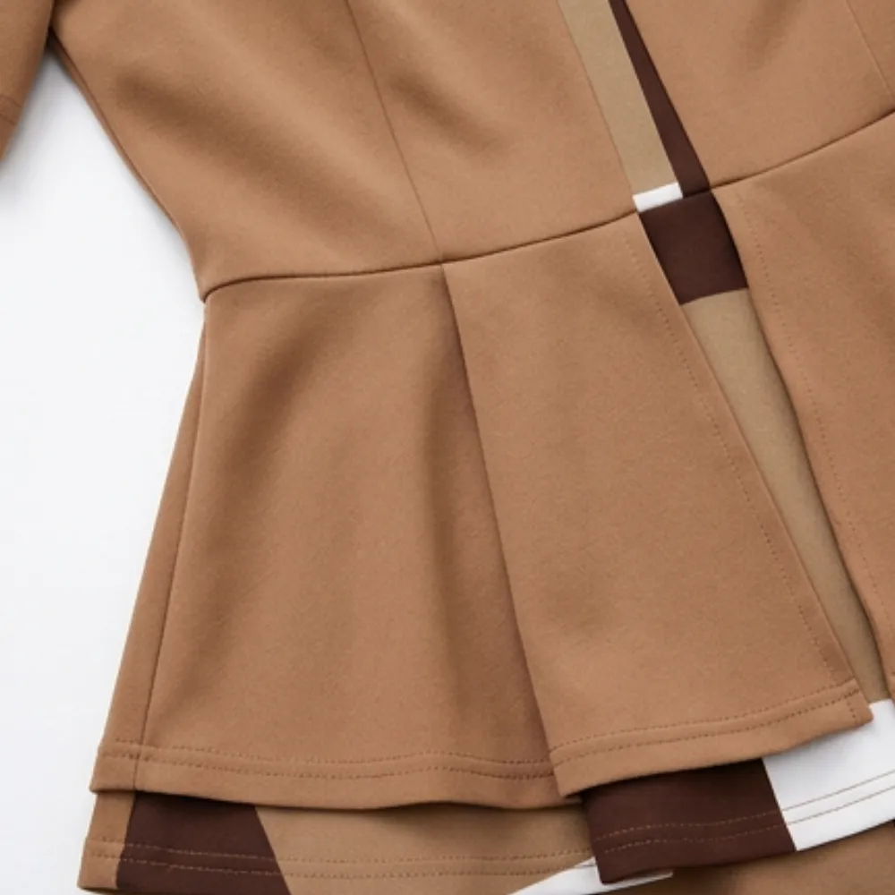 Contrast Peplum Pants Set