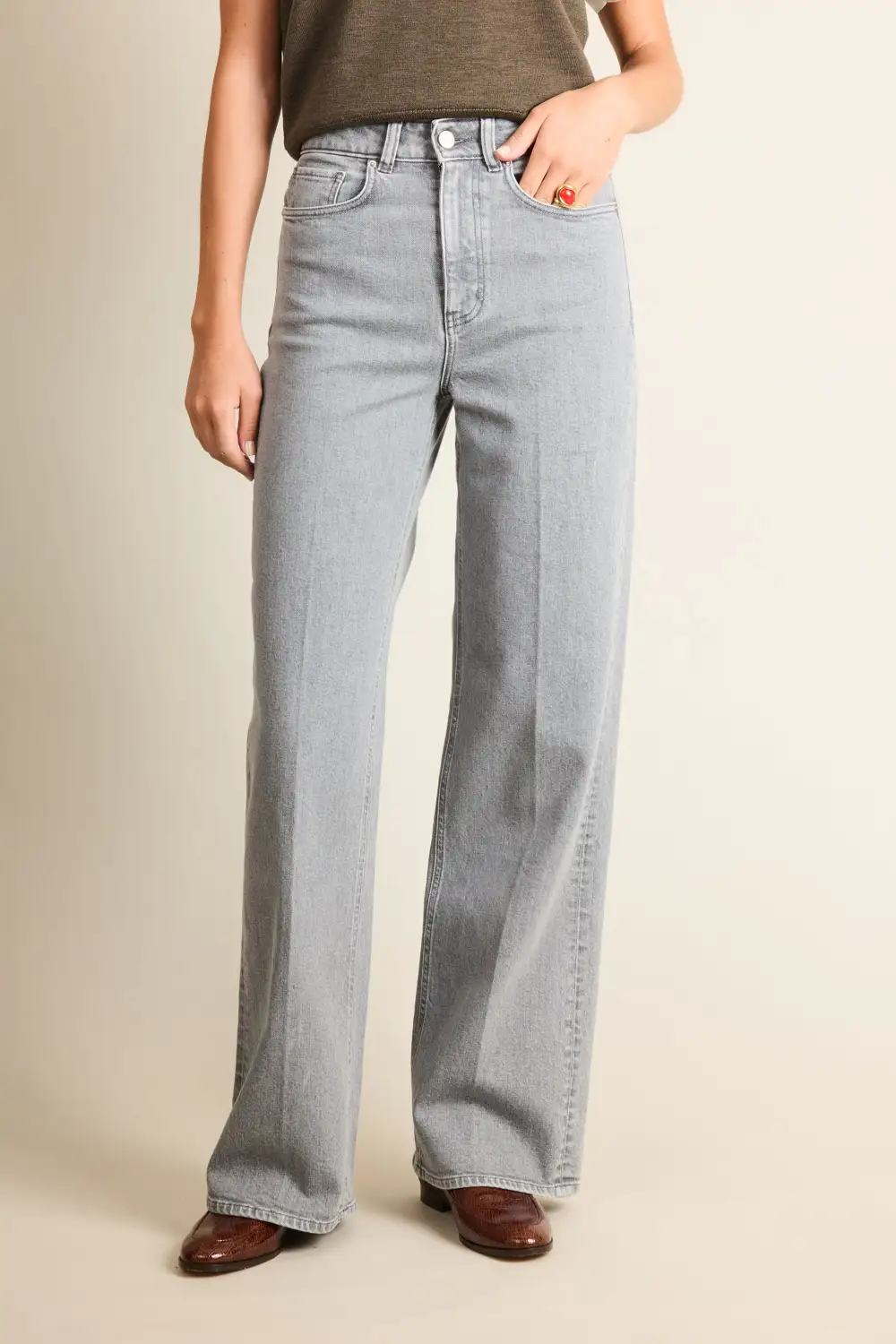 Women's Slim Straight Wide Leg Jeans