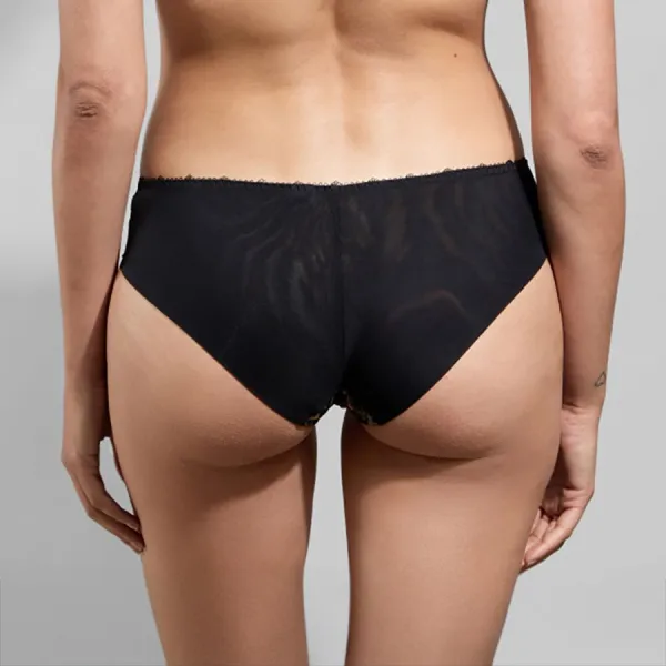 Women's Seamless Embroidery Mesh Boxer Panty