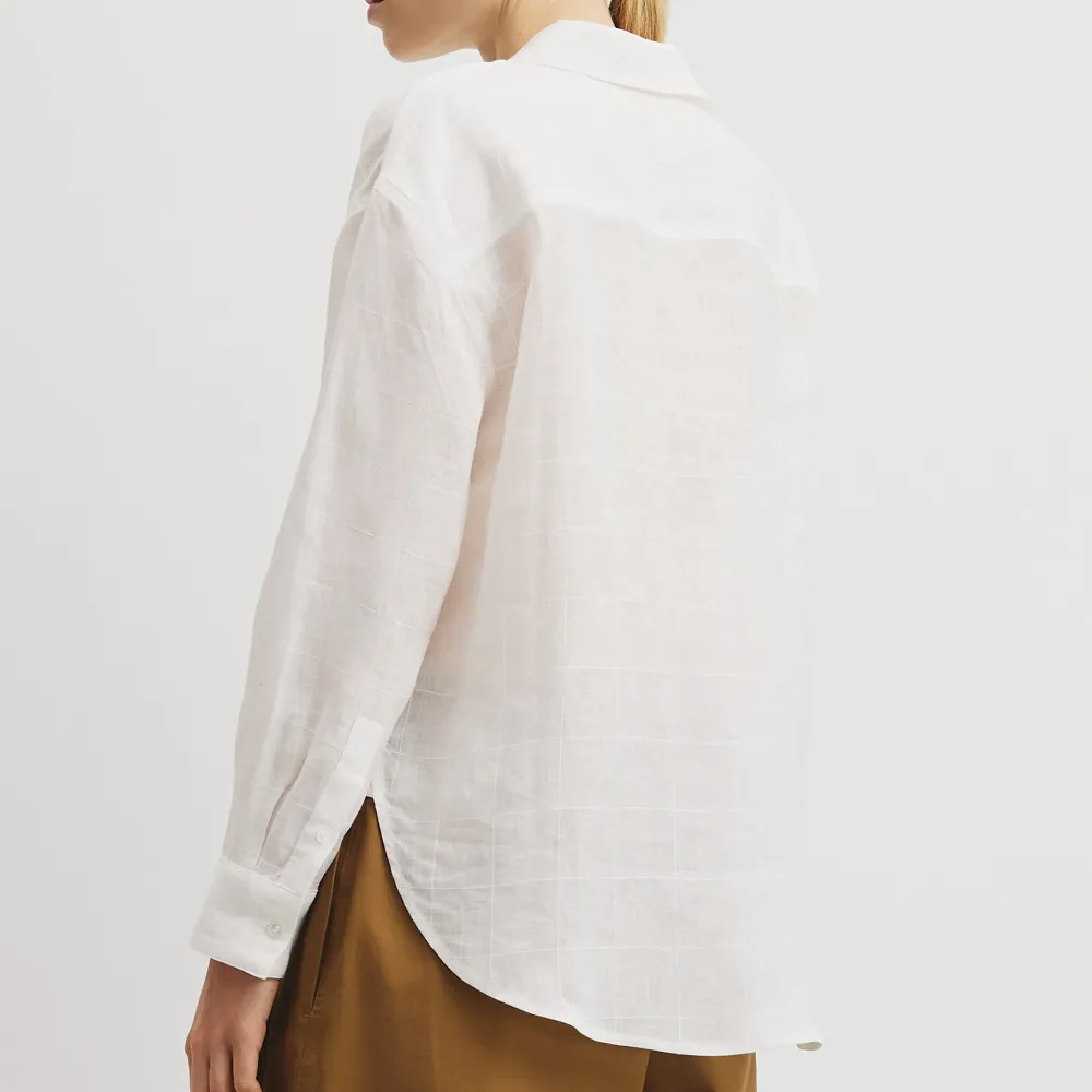 Women's Linen Long Sleeve Relaxed Shirt