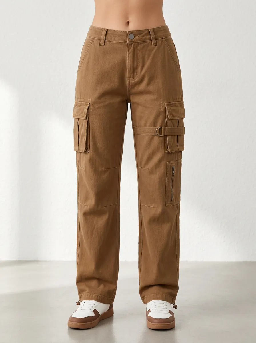 Women's Cargo Weekend Utility Straight Multi-Pocket Pants