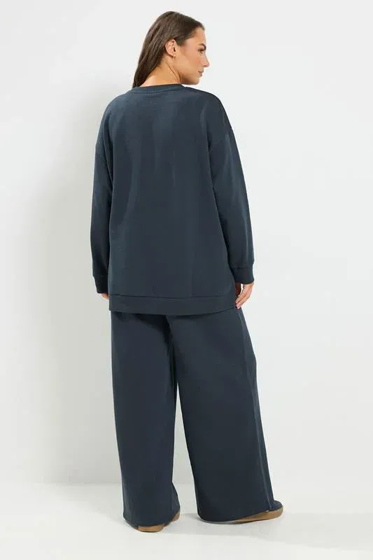 Navy Blue Sweatshirt & Jogger Set