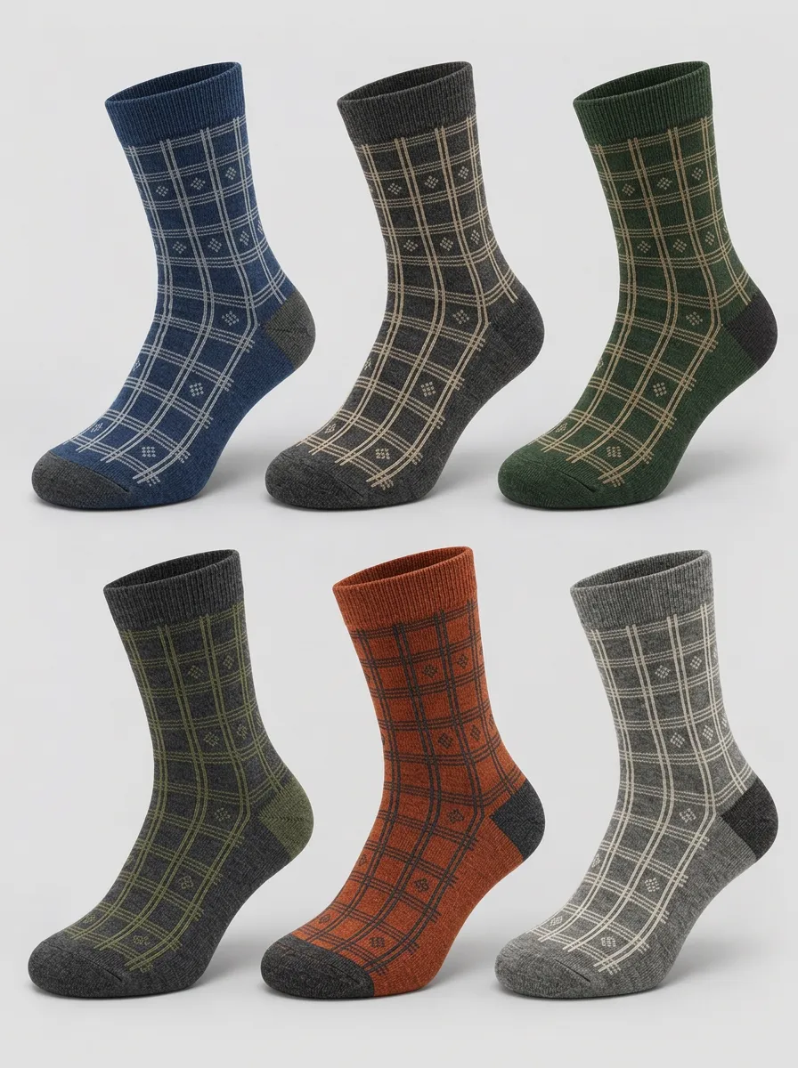 Men's Harbor Plaid Socks 6-Pack