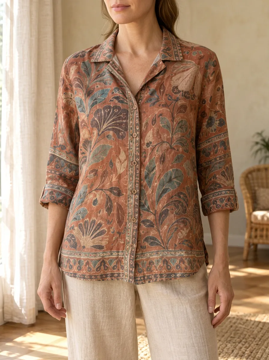 Women's Daisy Vintage Botanical Floral Shirt