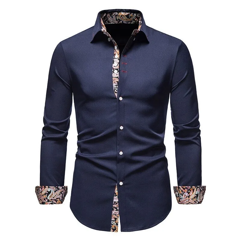 White Shirt with Floral Cuffs