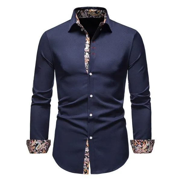 White Shirt with Floral Cuffs