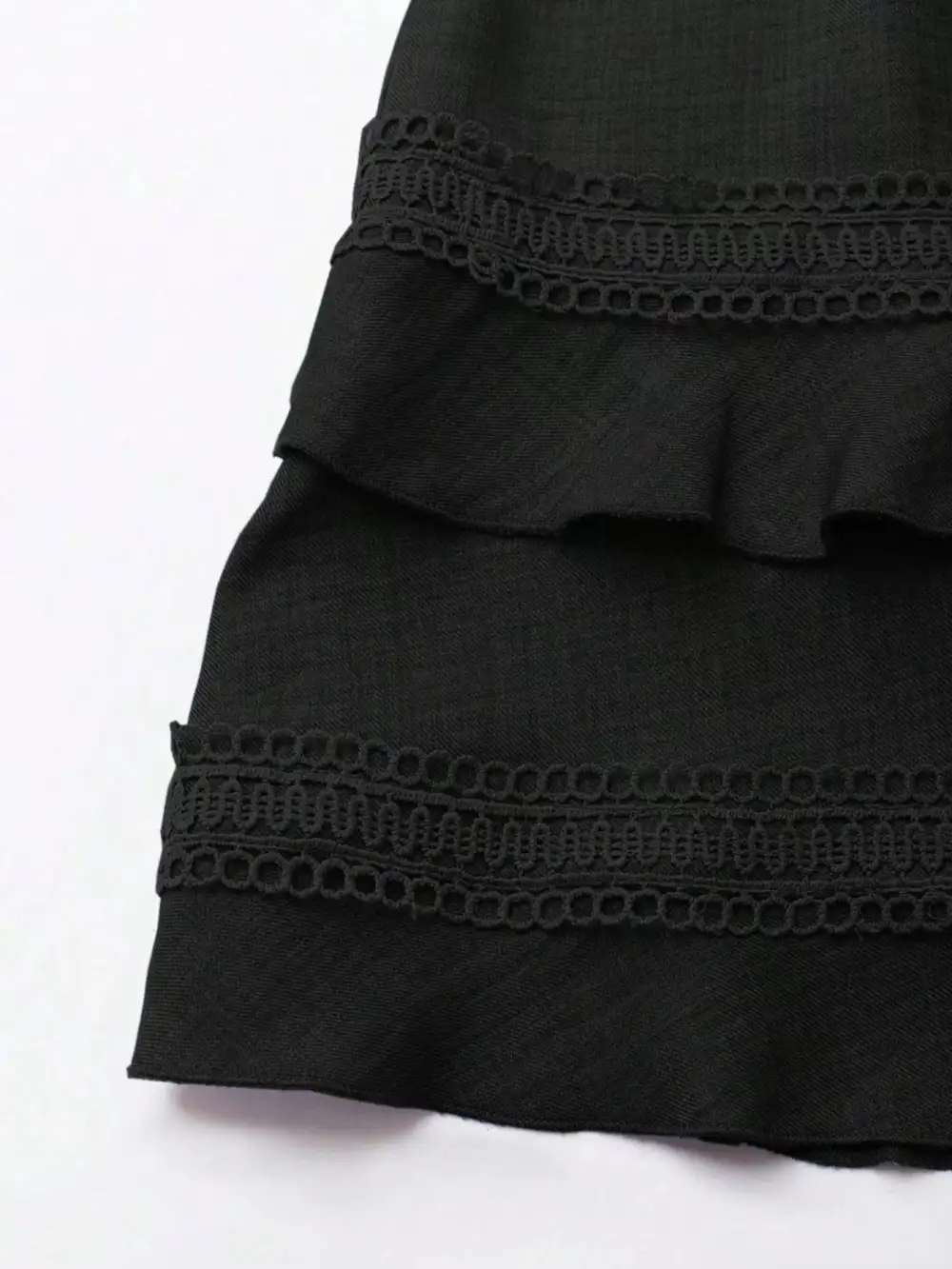 Modern Everyday Lace Detail V-Neck Mini Dress