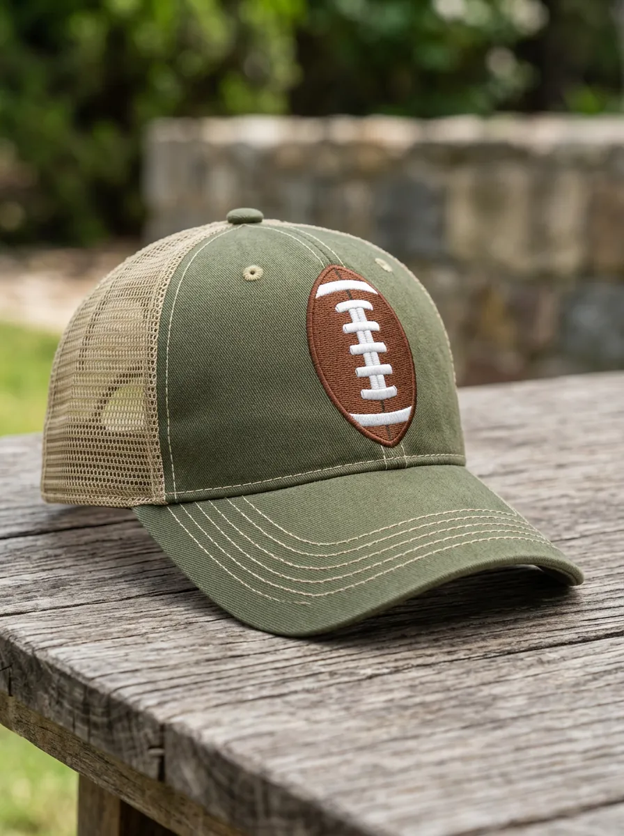 Men's Football Fan American Football Embroidered Mesh Trucker Hat