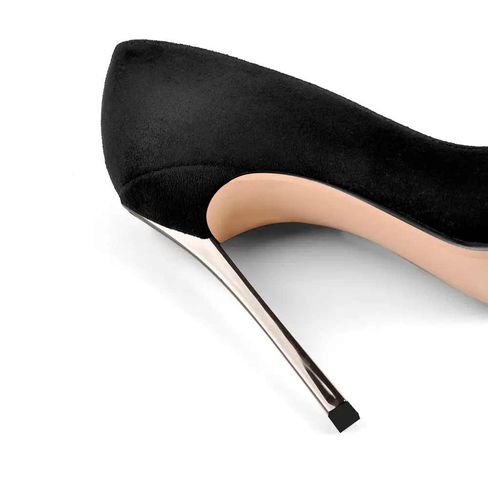 Modern Patent Finish Pointed Toe Metal Heel Pumps