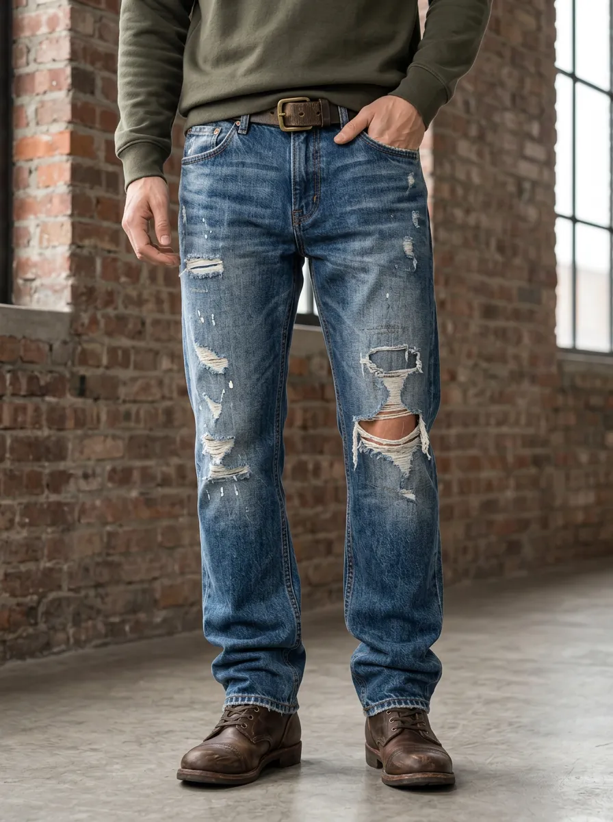 Men's Five Pocket Printed Jeans