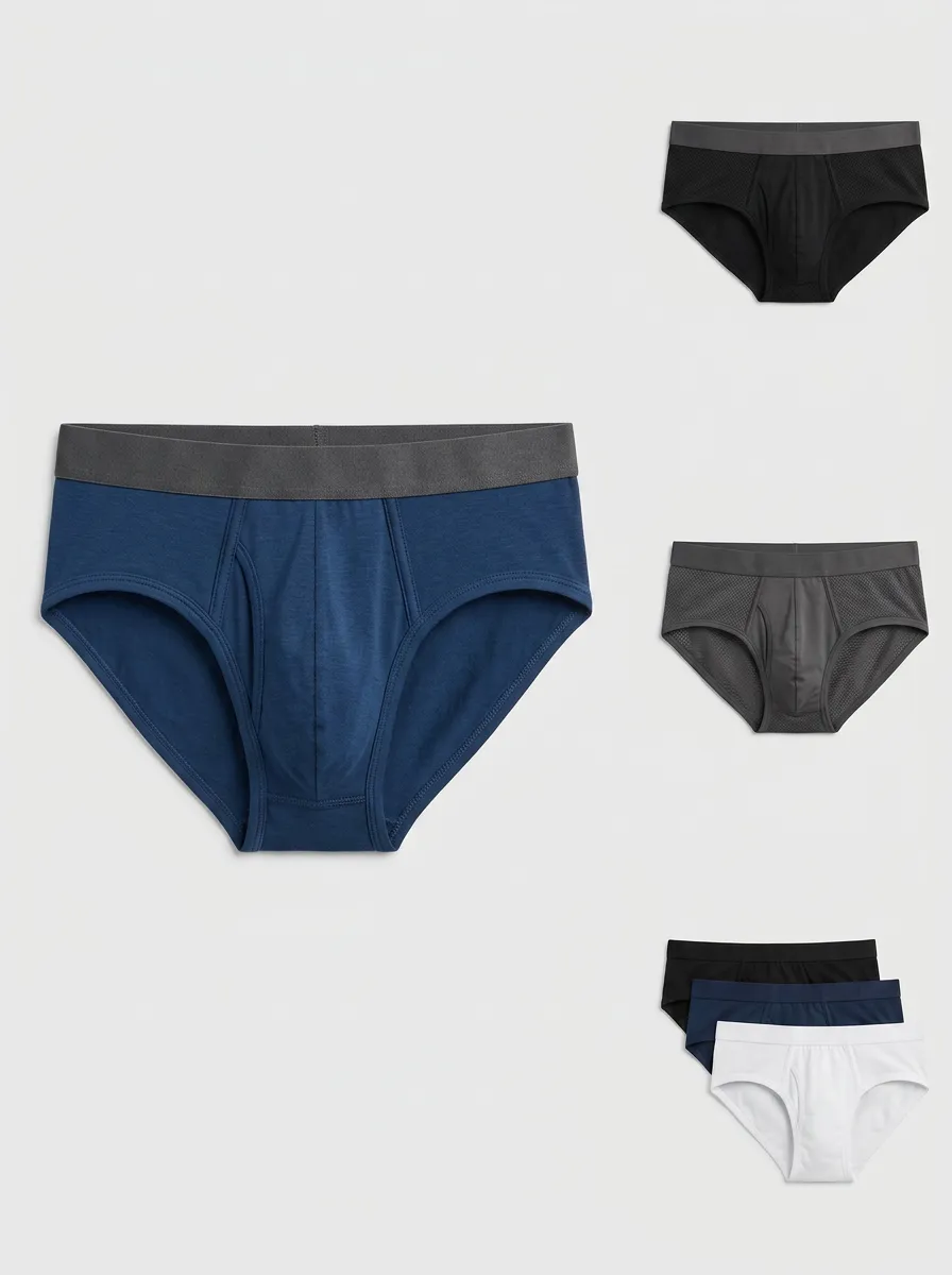 Men's Breathable Mesh Panel Boxer Briefs