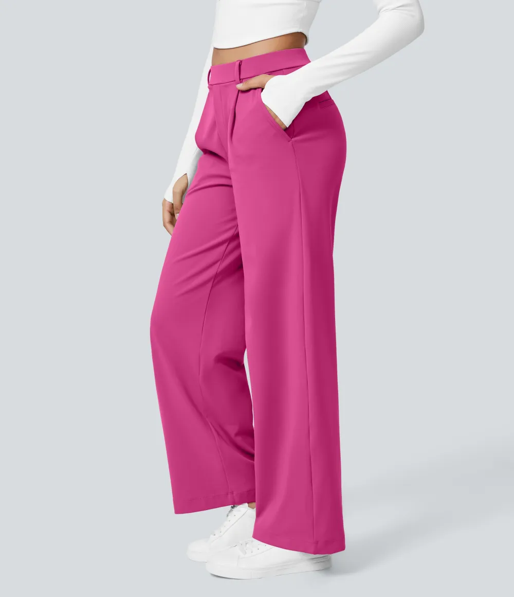 2026🔥  High Waisted Pocket Straight Leg Work Pants
