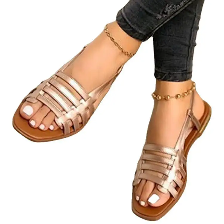 Woven Upper Flat Sandals