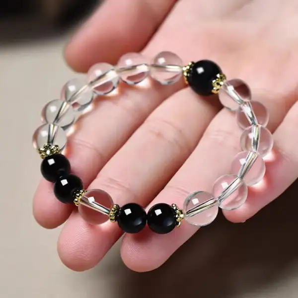 Natural Clear Quartz Beaded Bracelet
