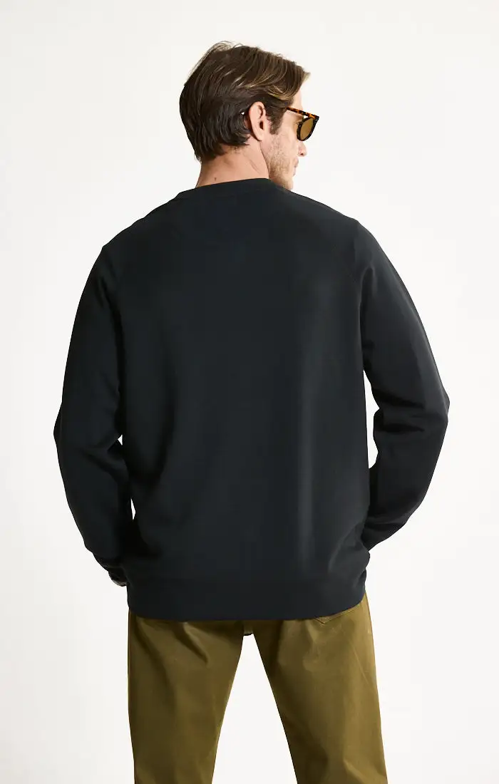 Performance Micro Stripe Knit Raglan Crewneck