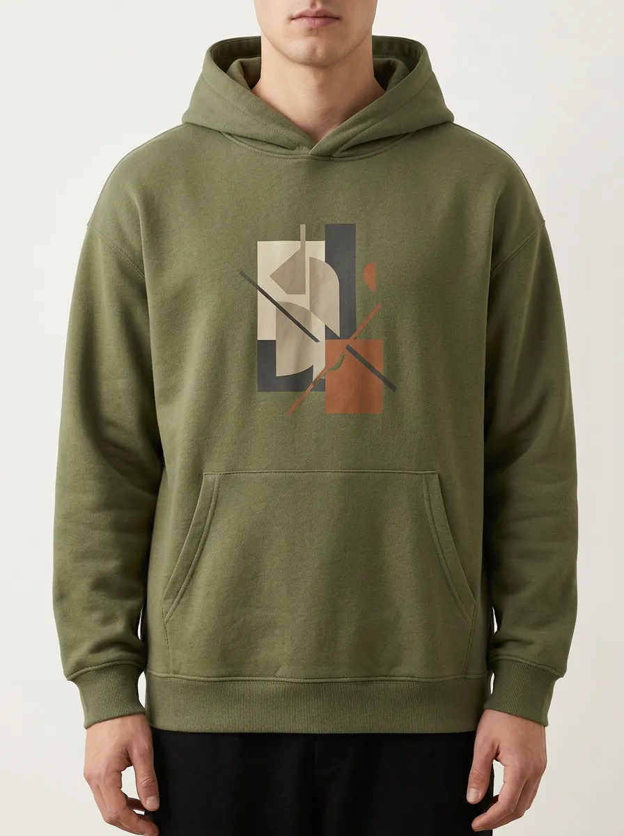 Unisex Multitone Graphic Drop Shoulder Hoodie