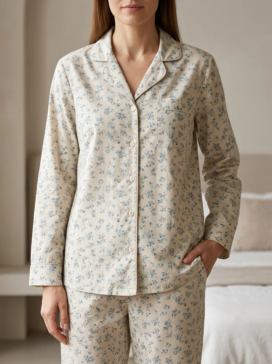 Floral Printed Pajama Shirt