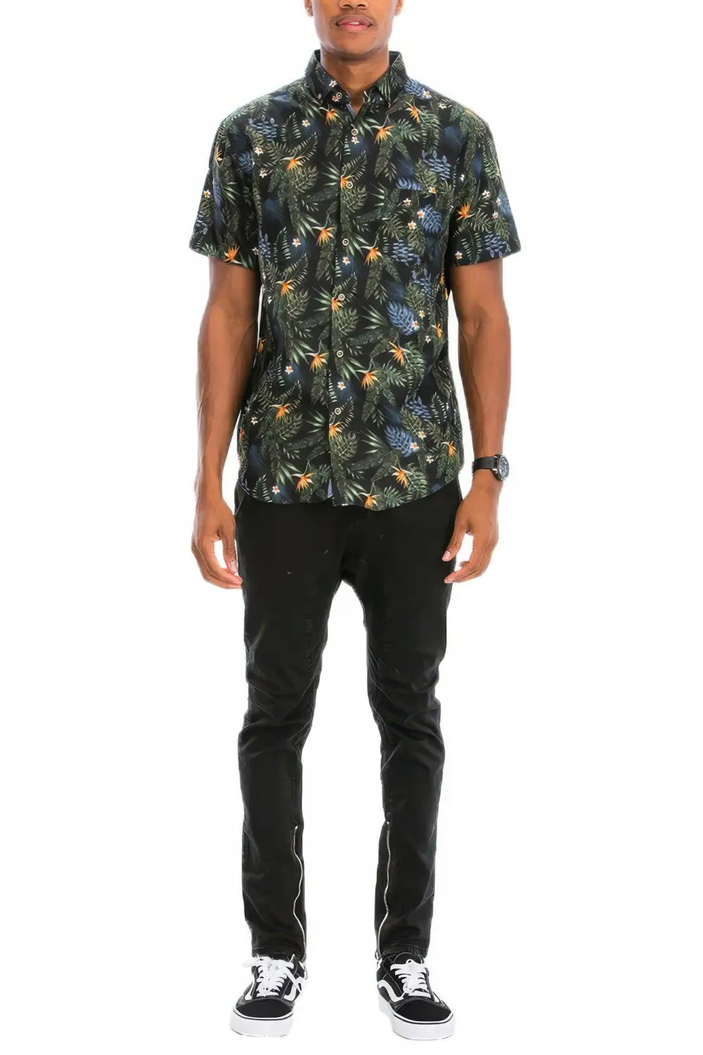 Modern Print Button-Down Shirt