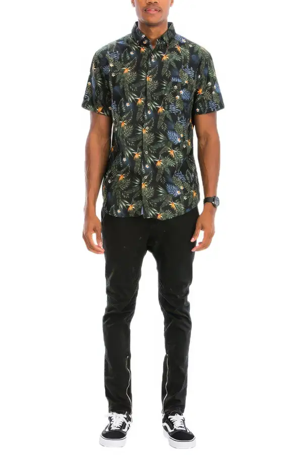 Modern Print Button-Down Shirt