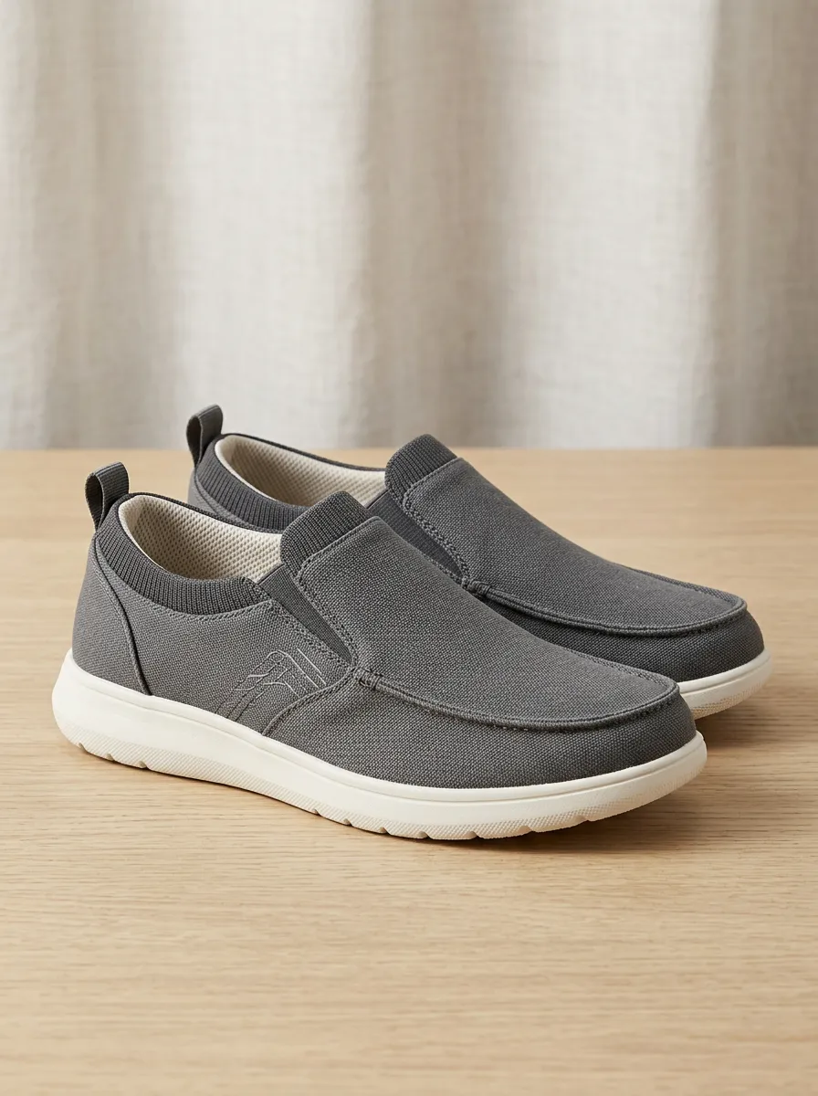 Outdoor-Inspired Minimalist Graphic Casual Look Men's Stretch Canvas Shoes