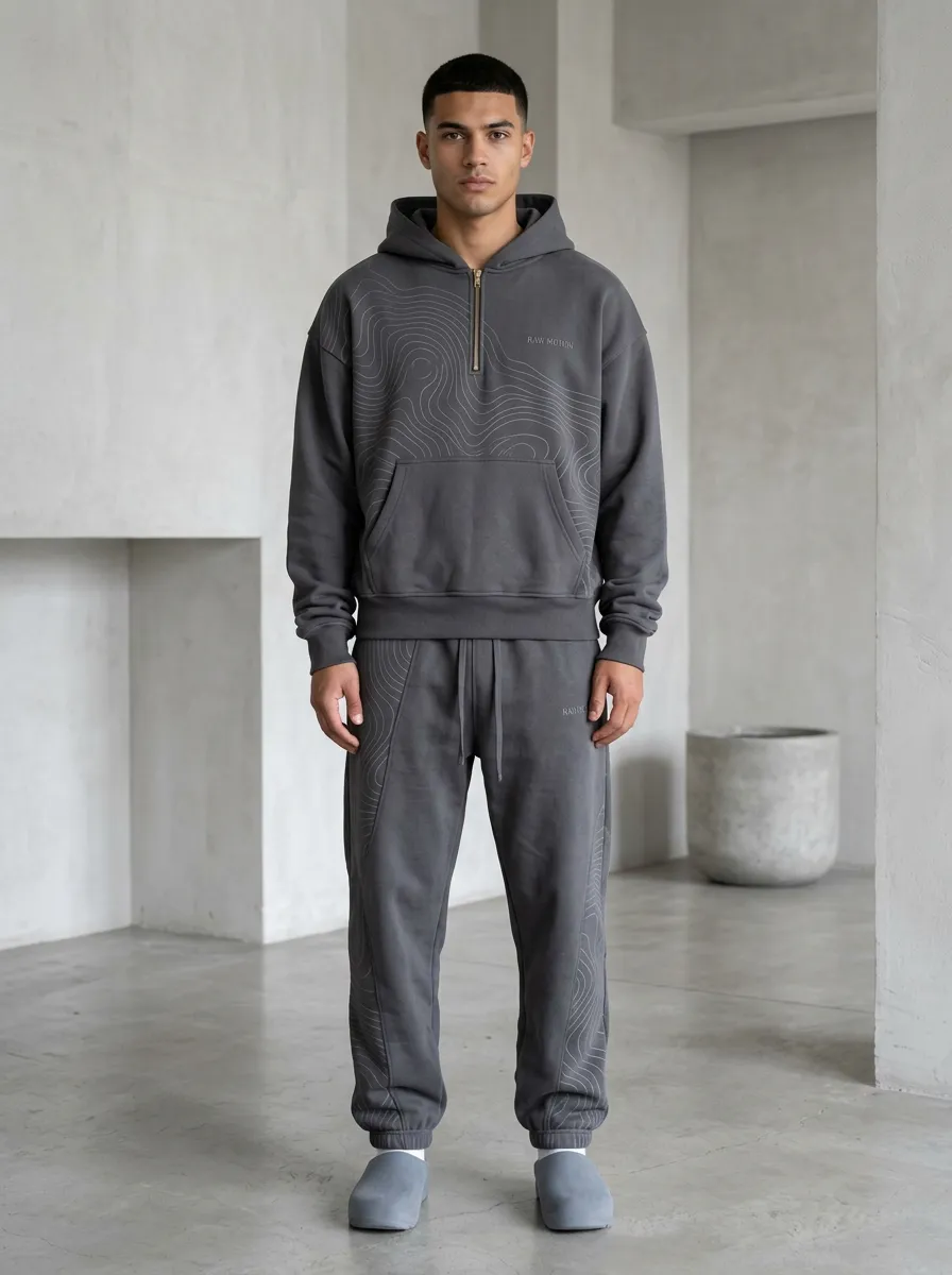 Streetwear Tracksuit Topographic Men's Two-Piece Tracksuit