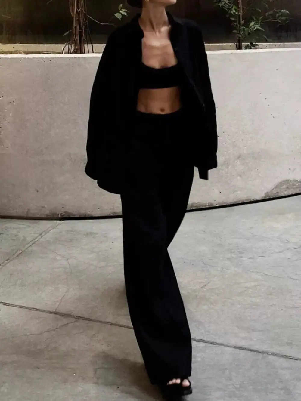 Relaxed Fit Button Up Shirt and Pants Two Piece Set