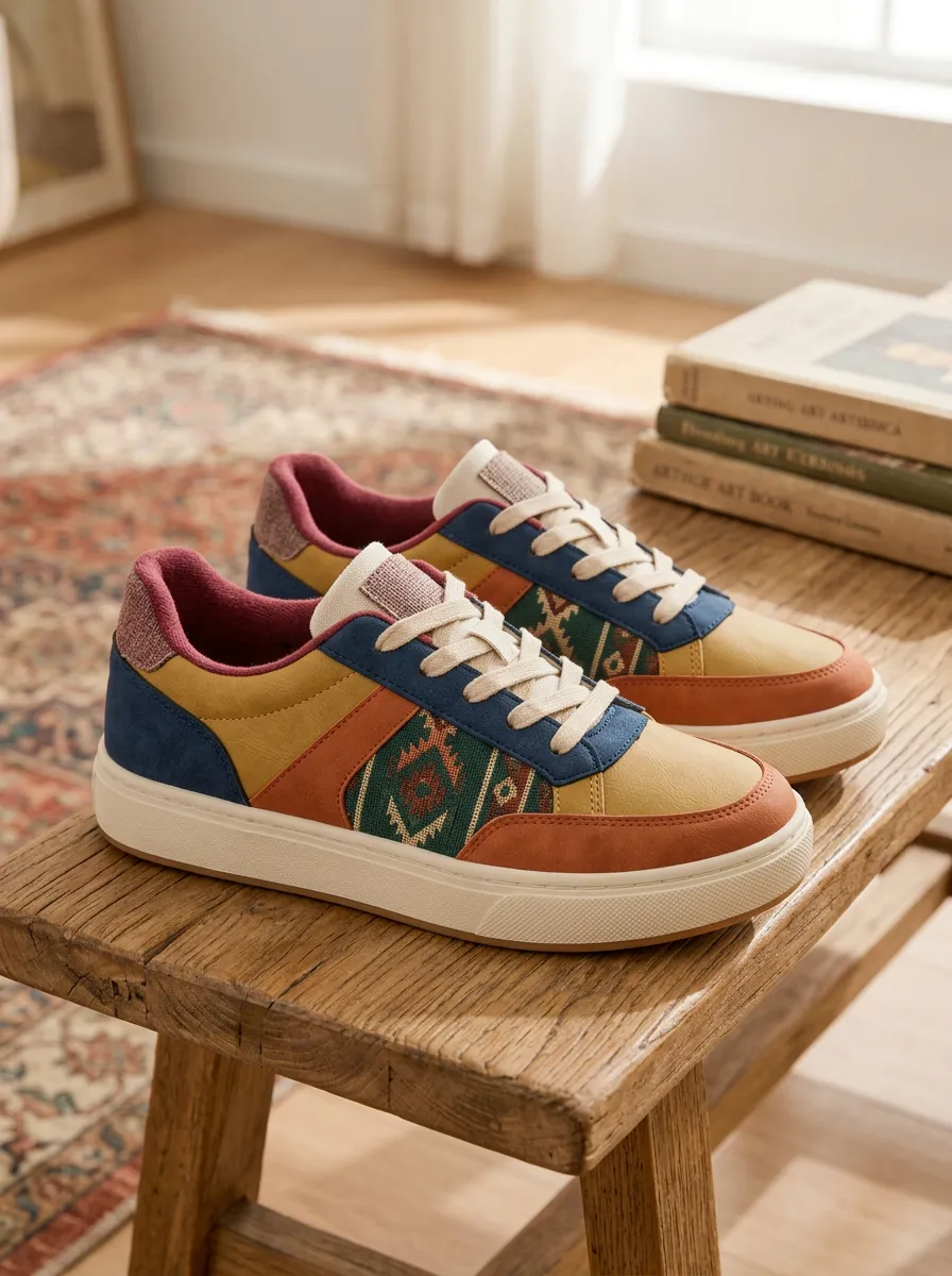 Women's Bohemian Tribal Pattern Printed Casual Sneakers