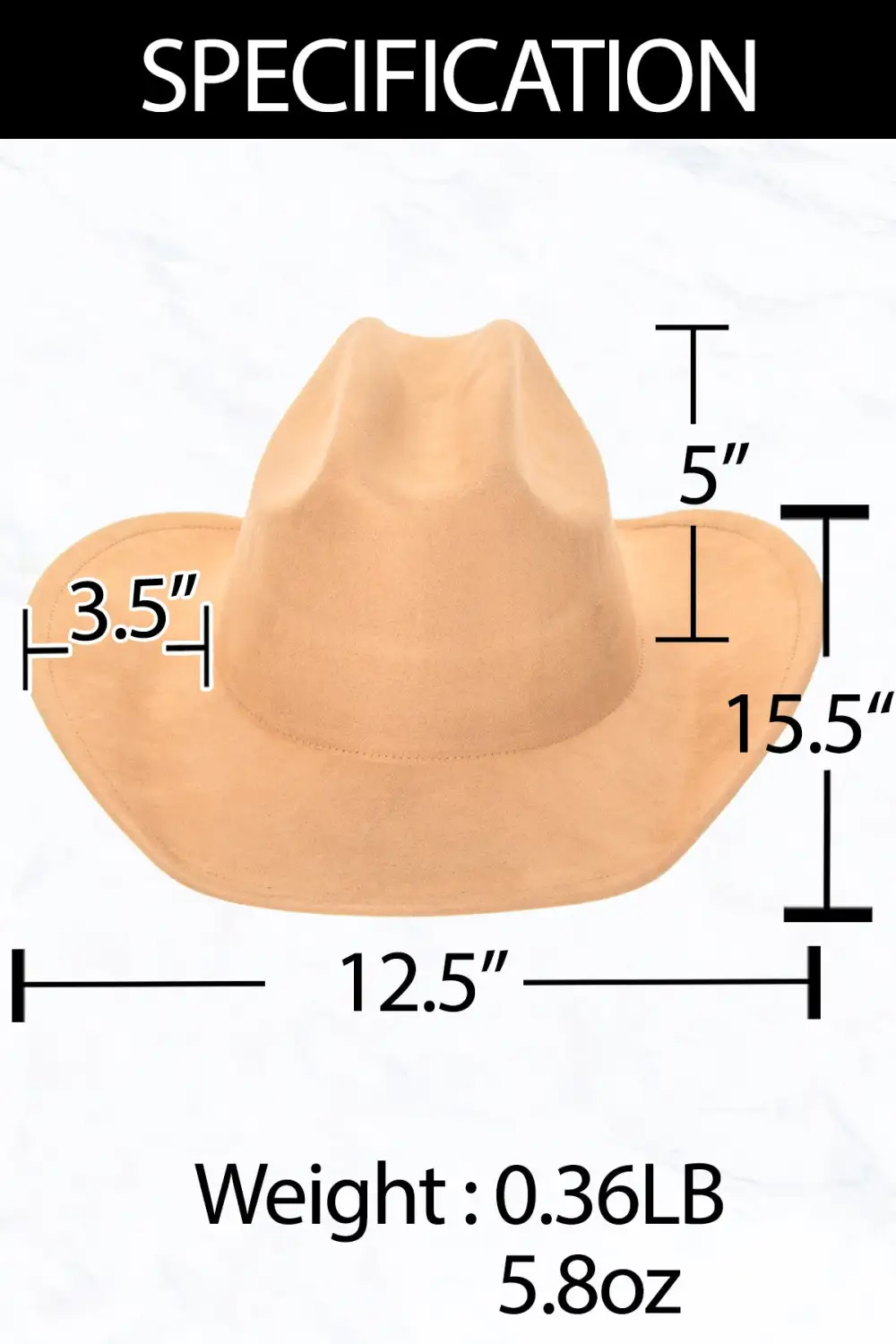 Big Brim Suede Western Cowboy Fedora Hat