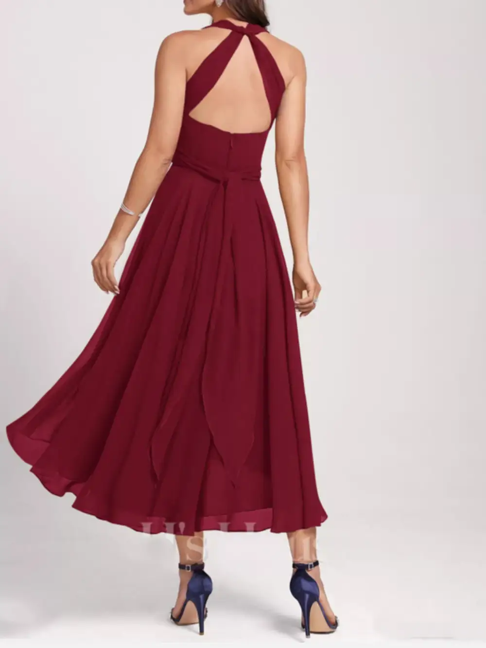 Elegant A Line Midi Dress