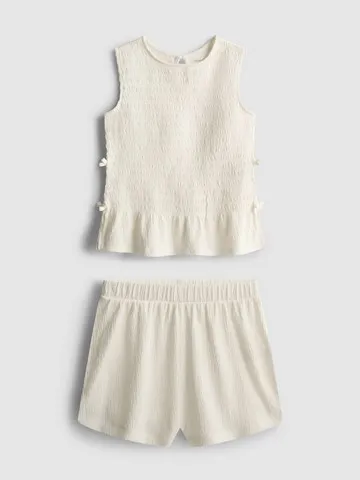 7-15yrs | Shirred Sleeveless Top and Shorts Set