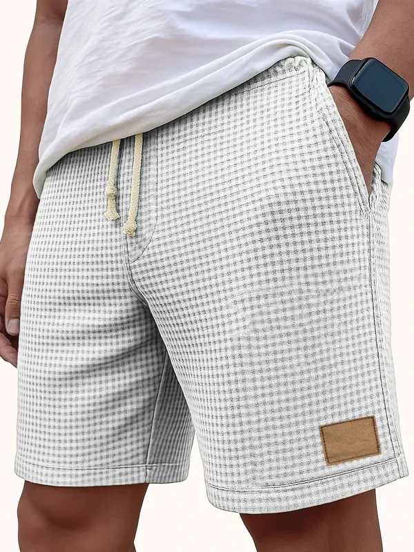 Textured Knit Seamed Detail Relaxed Shorts