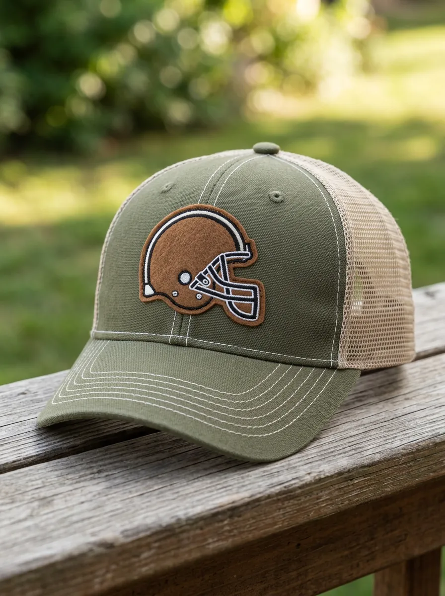 Men's Gridiron Football Fan Helmet Embroidered Mesh Trucker Hat