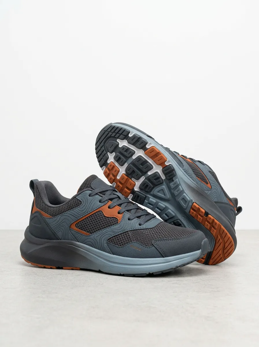 Men's Outdoor Hiking Topographic Pattern Print Sneakers