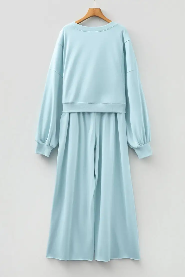 Roomy Drawstring Wide Leg Matching Set