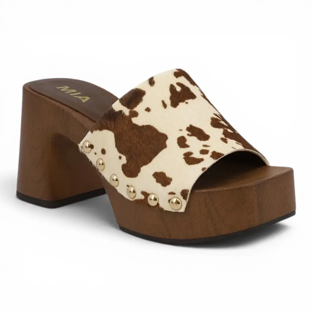 Emmerie Cowhide Platform Mule Heel