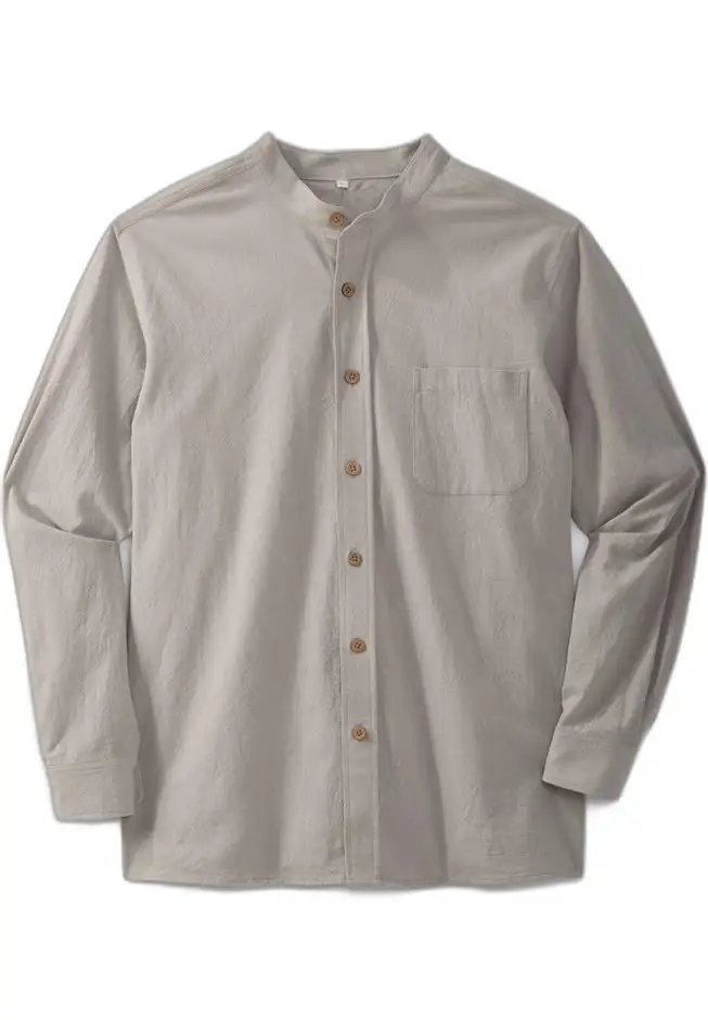 Gauze Mandarin Collar Shirt